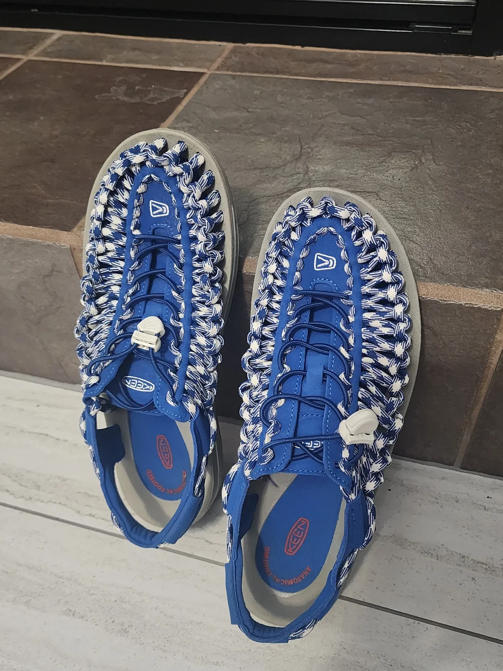 KEEN Men's Blue Woven Sandal - Comfortable Outdoor Slip-On
